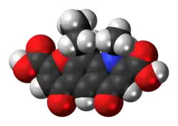 Space-filling model of the nedocromil molecule