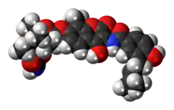 Space-filling model of the novobiocin molecule