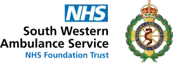 Logo of the South Western Ambulance Service NHS Foundation Trust with Crest
