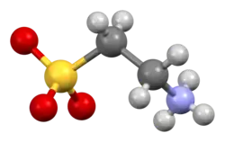 Ball-and-stick model of taurine molecule