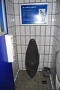 Waterless urinal for women at a station in Frankfurt, Germany