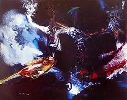 Asking new spaces, oil on canvas, 94 × 121&nbsp;cm, 1977