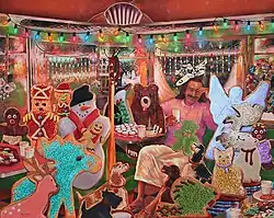 Oil on canvas, 56"x72", 2013, held in reserve for the future Daddy God Museum.