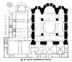Plan of the church, as drawn by Hans Rott