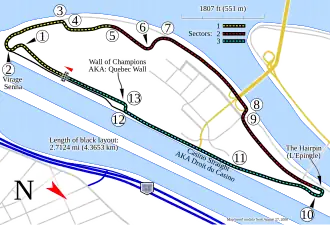 Layout of the Circuit Gilles Villeneuve