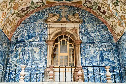 Azulejos vault in Óbidos, Portugal.