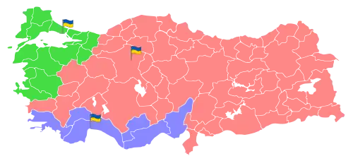 Territories of electoral precincts of Ukraine in Turkey