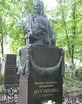 Lesya Ukrainka's burial location and monument at Baikove Cemetery in Kyiv