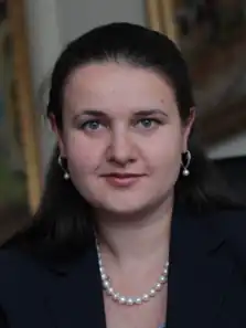 Cropped portrait photo of Oksana Markarova, the current ambassador, taken by the Government of Ukraine