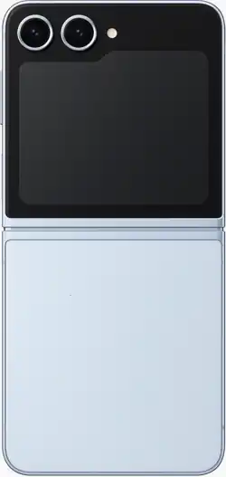 Samsung Galaxy Z Flip6 smartphone (Blue, back view)