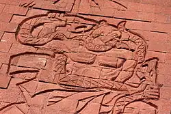 Exterior wall carving