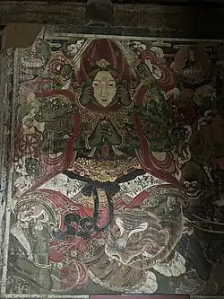 Ming dynasty(1368-1644) mural of Acala, one out of a set depicting the Ten Wisdom Kings, in Yong'an Temple[zh] in Hunyuan, Shanxi, China