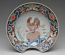 The European shape of a barber's shaving basin bowl, with copulating cock, around 1700