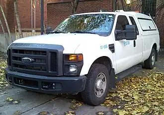 The original STM logo on a 2008–2010 Ford F-250