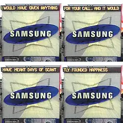 I Would Have Given Anything for Your Call, Old Samsung advertising sign, Piccadilly Circus, London UK, 2004