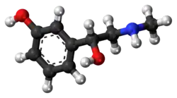 Ball-and-stick model of the phenylephrine molecule