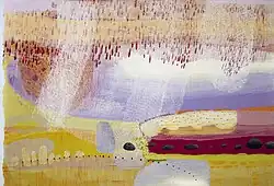 Ivo Křen, Summer Rain, linocut 65 x 95&nbsp;cm, consecutive print in 27 colours, 2014