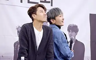 J-Walk in May 2017 From left to right: Jang Su-won, Kim Jae-duck