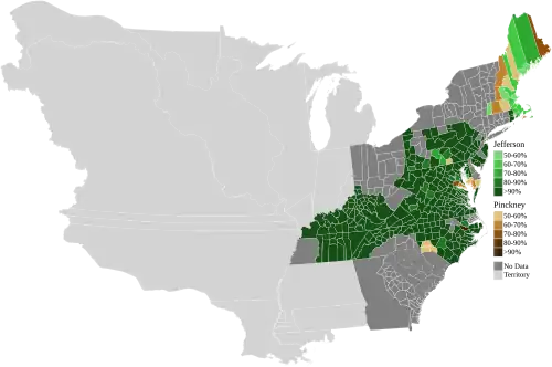 Map of presidential election results by county, shaded according to the vote share of the highest result for an elector of any given candidate (includes rejected votes)
