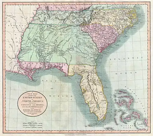 Native American settlements of the Southeastern United States (1806)