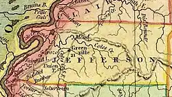1823 map of Jefferson County, Mississippi (David Rumsey Map Collection 5388.022)