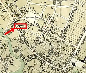 The school on an 1876 map