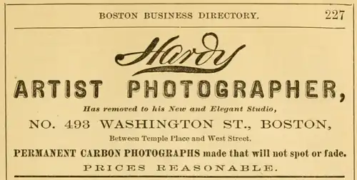 Advertisement for Hardy, 1879