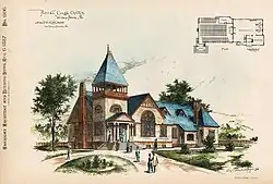 Puritan Congregational Church, Wilkes-Barre, Pennsylvania, completed about 1887.