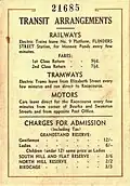 Back cover showing railway & entrance charges