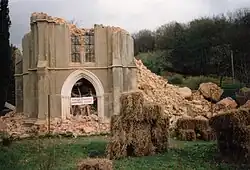 All Saints Church, Blackborough, during demolition (Nov 1994)