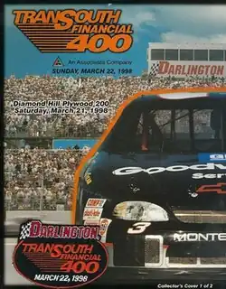 The 1998 TranSouth Financial 400 program cover, featuring Dale Earnhardt.