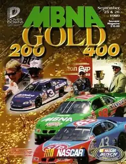 The 1999 MBNA Gold 400 program cover.