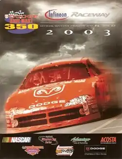 The 2003 Dodge/Save Mart 350 program cover.