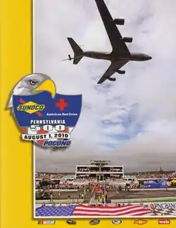 The 2010 Sunoco Red Cross Pennsylvania 500 program cover.