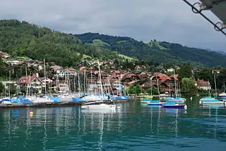Harbor and Hilterfingen village