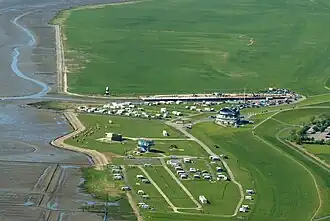 Wremen beach, harbour and lighthouse