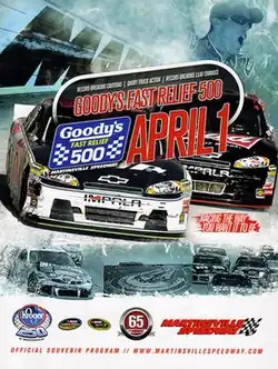 The 2012 Goody's Fast Relief 500 program cover.