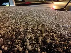 Graupel accumulation in Elko, Nevada, U.S.