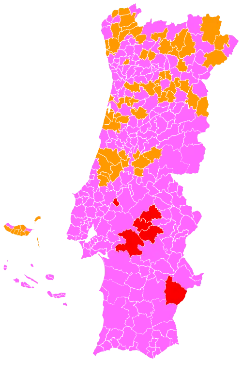 Most voted political force by municipality.