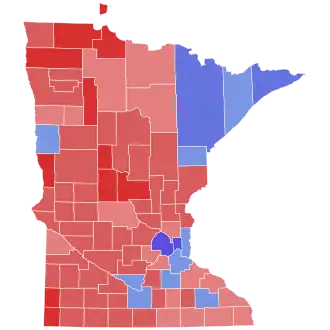 2022 Minnesota secretary of state election results map by county