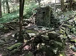 Abandoned foundation along Roaring Run at Shingletown Gap