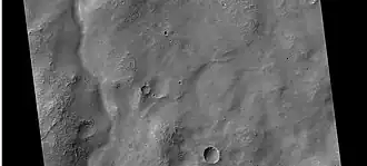 Channel in Ausonia Mensa, as seen by HiRISE under the HiWish program