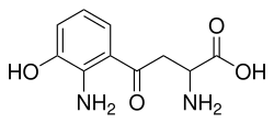 Skeletal formula of 3-hydroxykynurenine