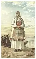 "Maiden from Senj area" painting, "The Serbs on the Adriatic", Louis Salvator, 1870.