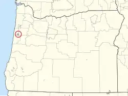 Location of the Siletz Reservation in Oregon