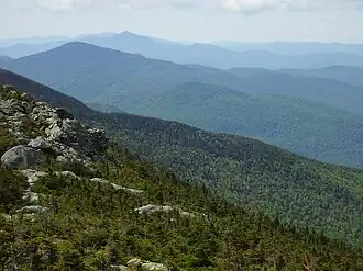 Top of Mount Mansfield facing south