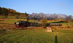 52 8134 with a charter train of the Eisenbahnfreunde Betzdorf in Hilchenbach-Lützel