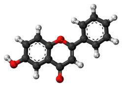 Ball-and-stick model of 6-hydroxyflavone