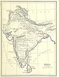 1891 Map of India (Outlines of Geography for the use of lower and middle forms of schools and of candidates for the Army Preliminary Examinations)