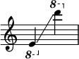 {
\override Score.SpacingSpanner.strict-note-spacing = ##t
\set Score.proportionalNotationDuration = #(ly:make-moment 1/8)
\override Score.TimeSignature #'stencil = ##f
\relative c {
\time 2/4
\ottava #-1 e4 \glissando \ottava #1 d''''
}
}